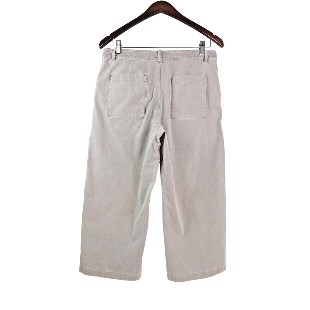 J Jill Size 8 Petite Cotton Canvas Crop Pants Wide Leg Brown Sugar - Picture 6 of 10